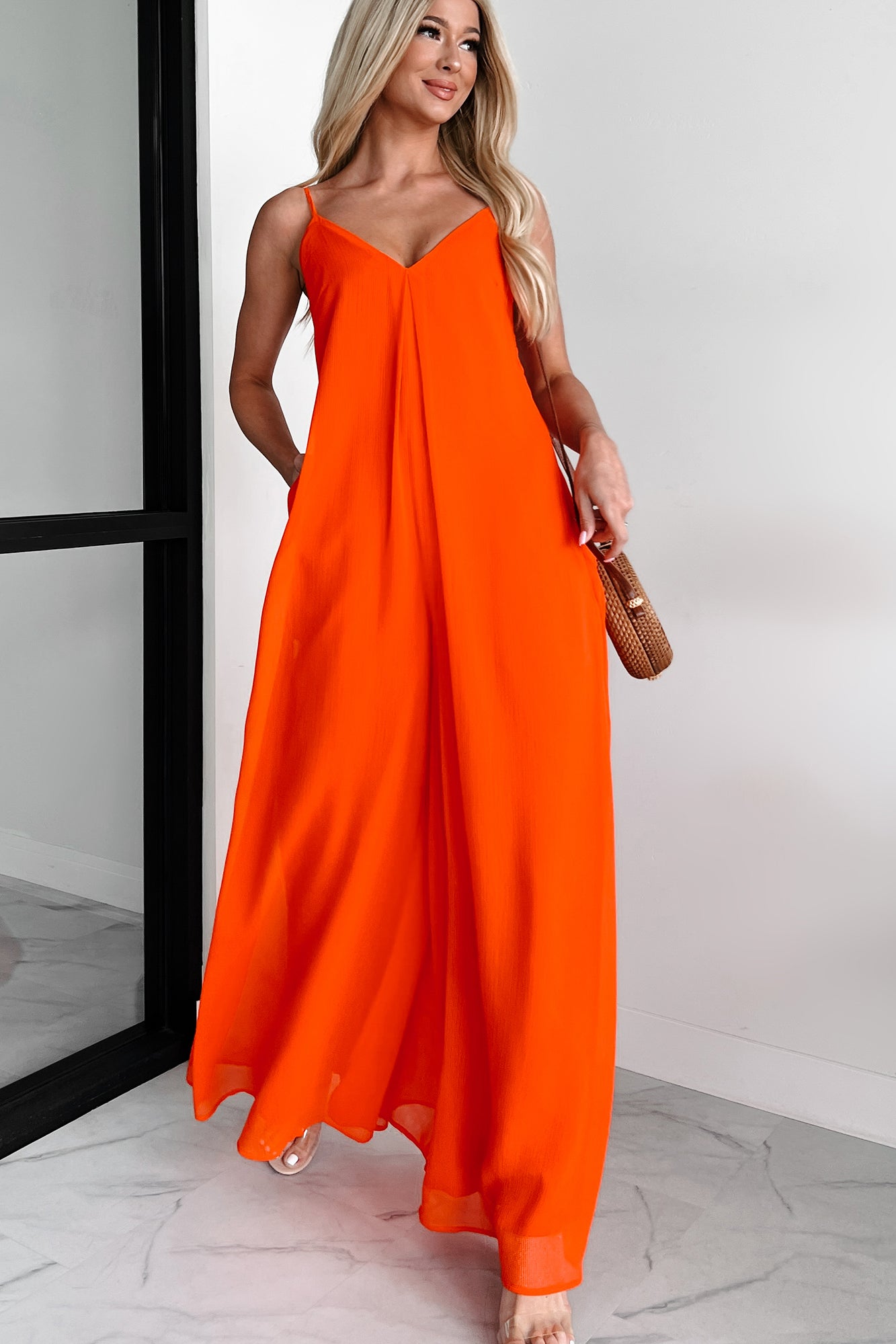 Take The Chance Wide Leg Jumpsuit (Red)